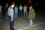 Ofc. Harvey explains a standard field sobriety test to a class participant.